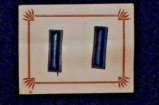 Wwi Us Army Officers 1st Lieutenant Rank Insignia Pair Coffin Bars Card
