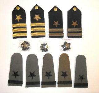Wwi - Wwii Us Navy Officers Shoulders Boards,  Several Pairs.