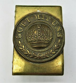 Wwi German Trench Art 3 Sided Matchbox Holder " Gott Mit Uns " (god With Us)