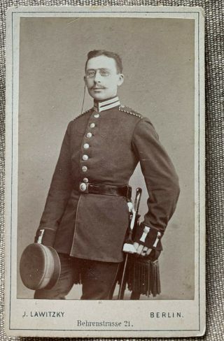 Wwi German Cdv,  Prussia 1 - Year Volunteer Guard Soldier In Dress Uniform,  Berlin