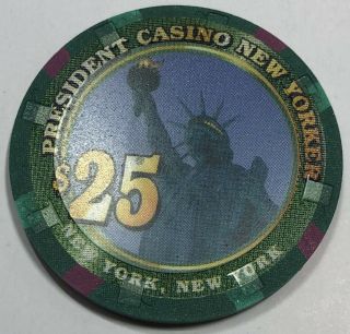300 - Paulson President Yorker Casino Poker Chips $25 GREEN 5