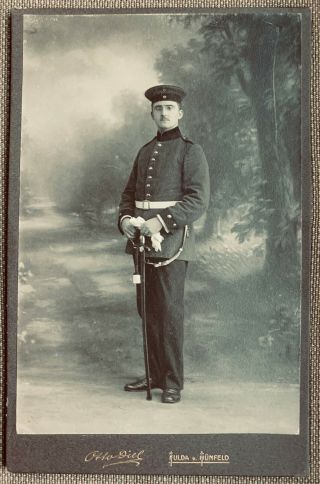 Wwi German Photo 4x6.  5inch,  Hesse Artillery Soldier In Dress Uniform,  Fulda