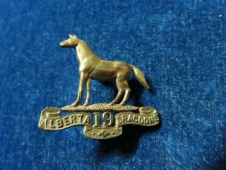 Ww1 Collar Badge " 19th Alberta Dragoons " Jr Gaunt - London
