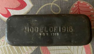 Vintage Ww1 Model Of 1916 S&b 1918 2 Piece Metal Bacon Ration Tin