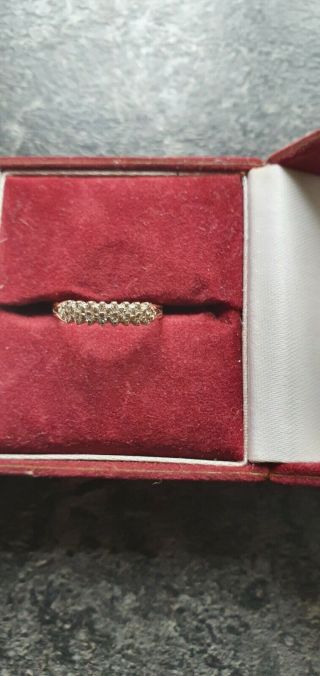 Stunning 9ct Gold Pave Set Diamond Dainty Ring Vintage Size K/l @look@