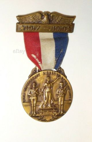 Veteran Medal Jeannette Pennsylvania Ww1 Wwi 1918 World War Ribbon Patriotic Us