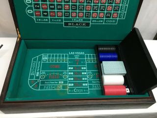 Folding Black Jack Craps Poker Roulette Portable Travel Game 
