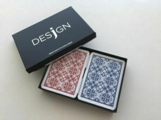 Desjgn Poker Standard Index Red Blue 100 Plastic Playing Cards J Design