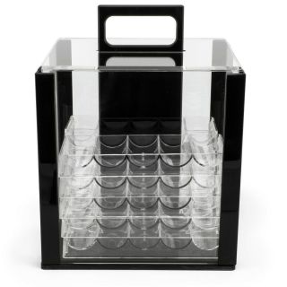 1,  000 Ct Acrylic Chip Carrier Case With 10 Acrylic Chip Trays
