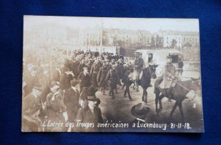 1918 Real Photo Post Card Of American Soldiers In Luxembourg