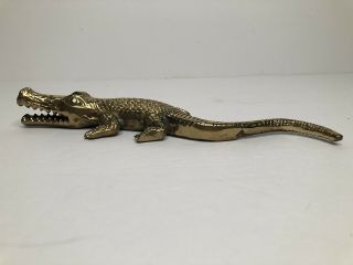 Vintage Brass Crocodile Or Alligator Decor Detailed Ornament/letter Holder 9oz