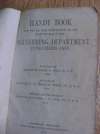 1918 Wwi U.  S.  Navy Book Engineering Department Illustrated