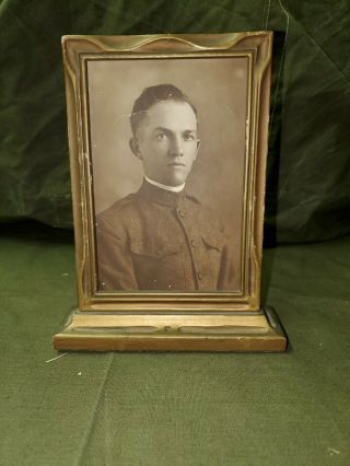 Wwi Us Army Soldier Portrait In Frame Dated March 1918