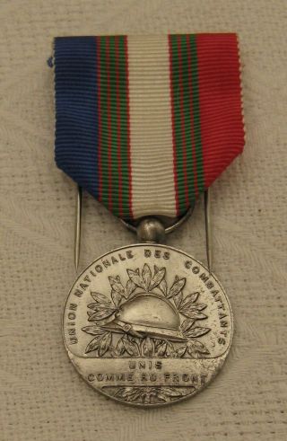 Ww1 French Unc Union Nationales Des Combattants Medal Soldier Veteran