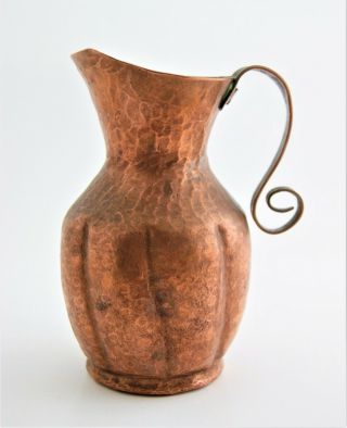 Small Vintage Hand Hammered Copper Pitcher Taxco Mexico Crafted