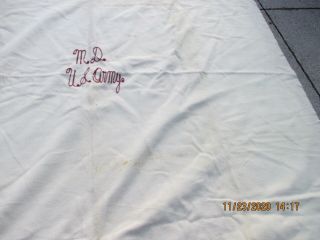 WW2 US Army White Wool Blanket Dated 1941 3