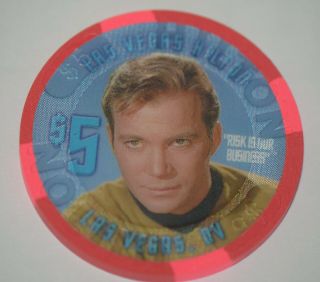 Star Trek Captain Kirk $5 Casino Chip Las Vegas Hilton 2003 Ltd 1000