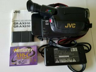 Vintage JVC Compact VHS Camcorder GR - AX910U 28X 5 Head Digital Signal Bundle 2