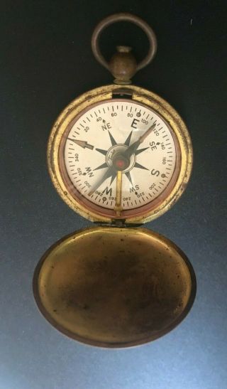 Vintage Ww2 Us Corps Of Engineers Brass Pocket Compass U.  S.  C.  E.  Wwii Taylor