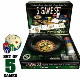 5 Game Set Casino Games [roulette/poker/black Jack/craps/poker Dice]