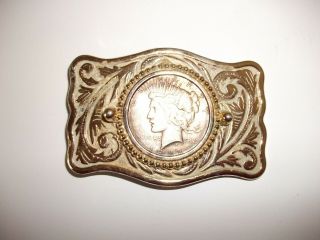 1922 D Us Liberty Peace Silver Dollar Coin Belt Buckle