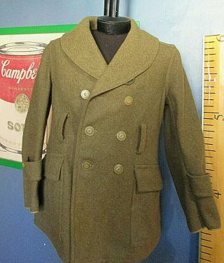 Rare Wwi Military Coat Wool Jacket Vtg Mackinaw Size 36