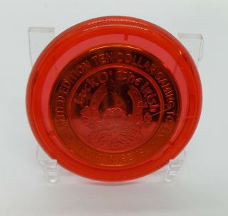 Four Queens $10 Silver Strike Luck Of The Irish Red Capsule.  999 Fine Silver