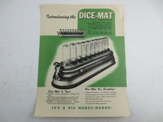 Vintage Dice - Mat Trade Stimulator Coin Op Fryer
