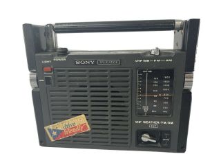 Vintage Sony Tfm - 8100w | Solid State Portable Radio | Vhf Wb/fm/am | 3 Band C2