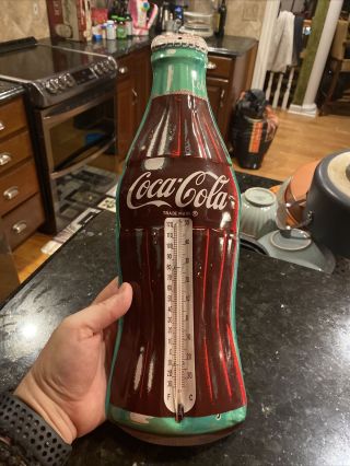 Vintage Donasco Coca - Cola Bottle Thermometer Advertising Sign Coke 17 "