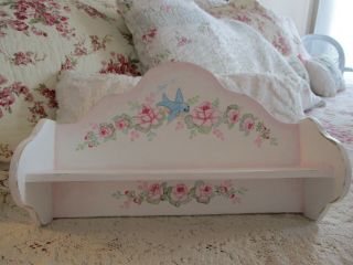 Shabby Chic Hand Painted Roses - Vintage Wall Shelf