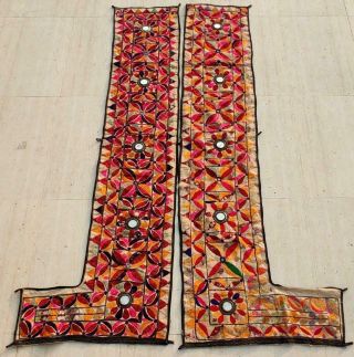 50 " X 11 " Handmade Mirror Embroidery Tribal Ethnic Wall Hanging Decor Tapestry