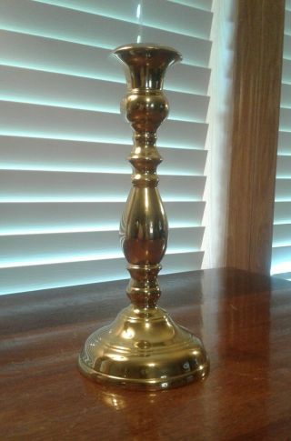 Vintage Virginia Metalcrafters Solid Brass Candlestick 7 7/8 " Tall