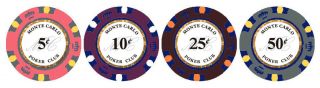 100 Brown 25¢ Cent Monte Carlo 14 Gram Clay Poker Chips - Buy 3 Get 1