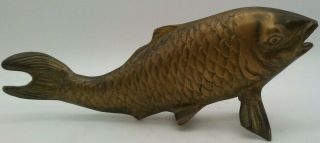 Vintage Brass Bronze Koi Carp Gold Fish Casting Model Figure Mcm 8 1/8 " Long