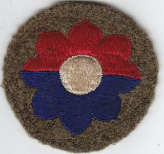 Pre - Wwii Us Army 9th Infantry Division Patch - Wool,  No Glow
