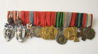 Serbia Royal Early Ribbon - Bar 11 Order,  Medal,  Romania 2 White Eagle Order