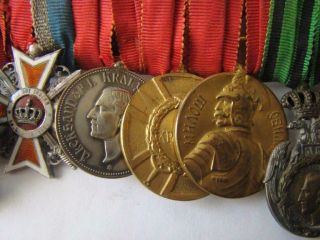 Serbia Royal Early RIBBON - BAR 11 order,  medal,  Romania 2 White Eagle Order 3
