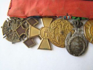 Serbia Royal Early RIBBON - BAR 11 order,  medal,  Romania 2 White Eagle Order 5