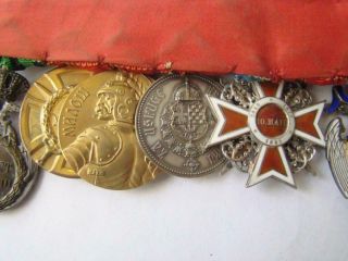 Serbia Royal Early RIBBON - BAR 11 order,  medal,  Romania 2 White Eagle Order 6