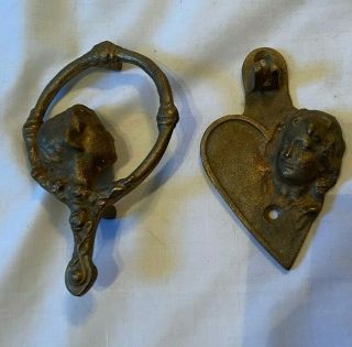 Vintage Cast Iron Metal Victorian Style Kissing Couple Door Knocker 2