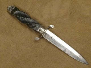 European Small Dagger Dirk Knife Marked Blade Fancy Fittings 20th Century