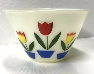 Vintage Fire King Splash Proof Tulip Bowl 6 " Smallest Great Paint