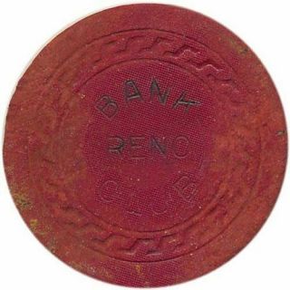 Bank Club Casino Reno Nv 5 Cent Chip 1930s Damage