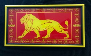 Framed Mgm Lion On Vintage Casino Slot Machine Belly Glass By Bally Mfg.  Corp