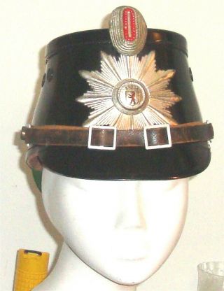WEST BERLIN/ PRE - ' 33? - Complete German Police Shako,  Star Cockade Strap & Decal 3