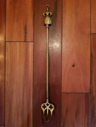 Vintage English Brass Fire Toasting Fork