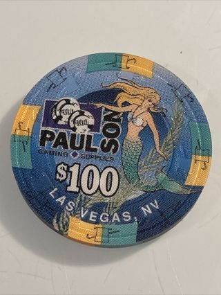 Paulson $100 Ncv Manufacturers Sample Casino Chip 3.  99