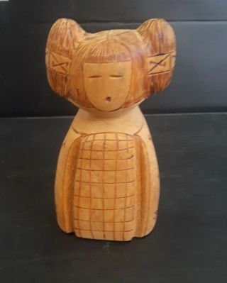 Zuni Carved Corn Maiden Doll Kachina By Alan Lewis
