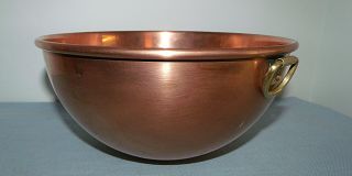 Vintage Rolled Edge Copper Bowl With Ring - 8 1/4 " Dia X 4 3/8 " Deep - Heavy Vgc
